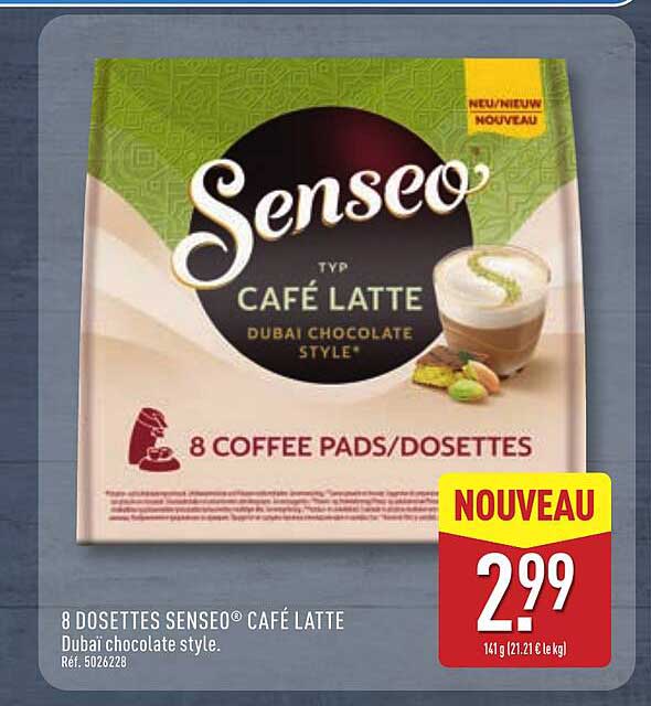 8 DOSETTES SENSEO® CAFÉ LATTE Dubai chocolate style.