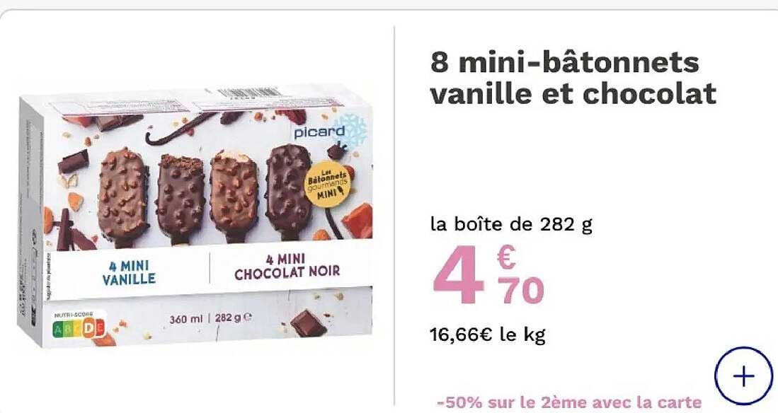 8 mini-bâtonnets vanille et chocolat