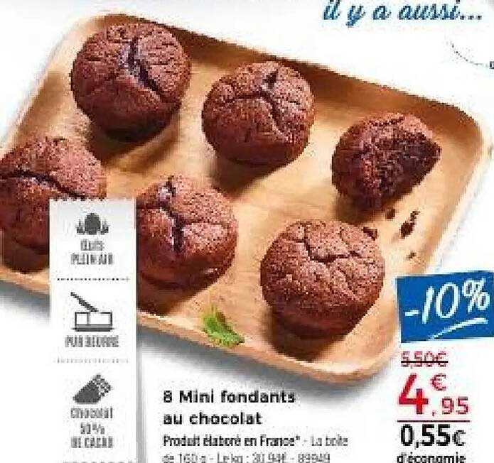 8 Mini fondants au chocolat