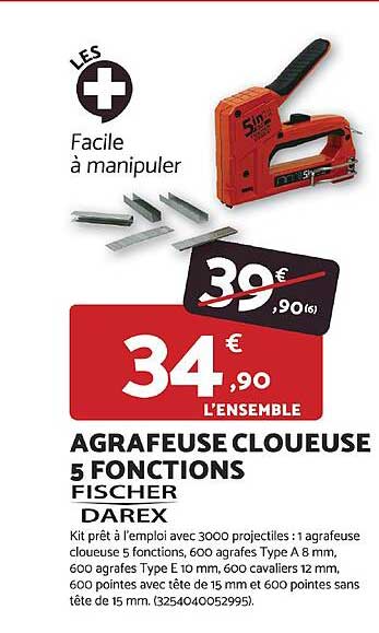 AGRAFEUSE CLOUEUSE 5 FONCTIONS FISCHER DAREX