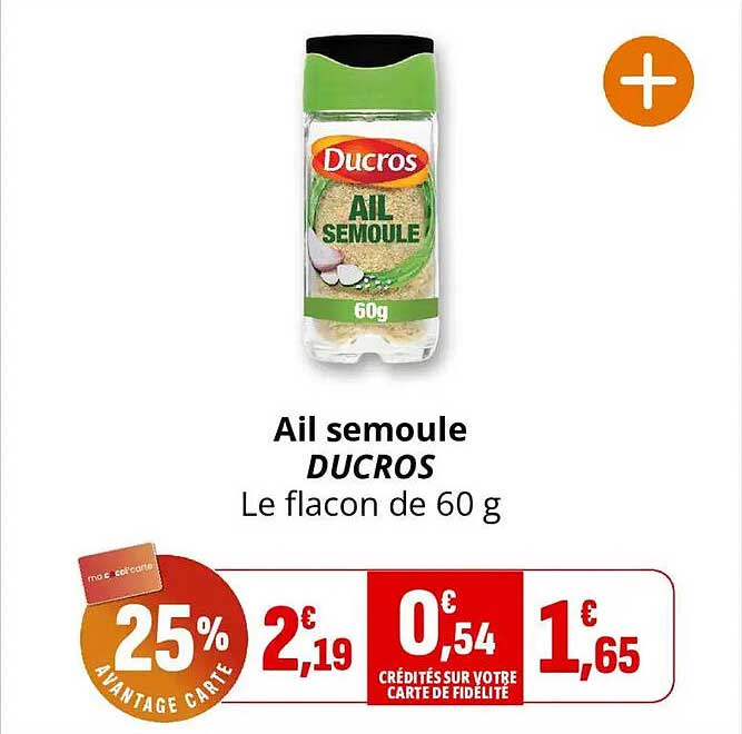 Ail semoule DUCROS Le flacon de 60 g