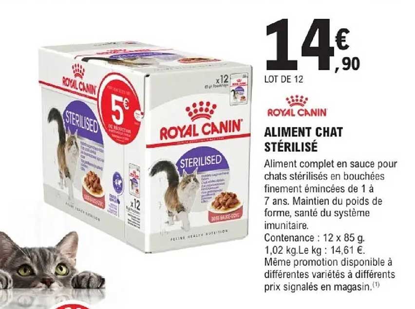 ALIMENT CHAT STÉRILISÉ