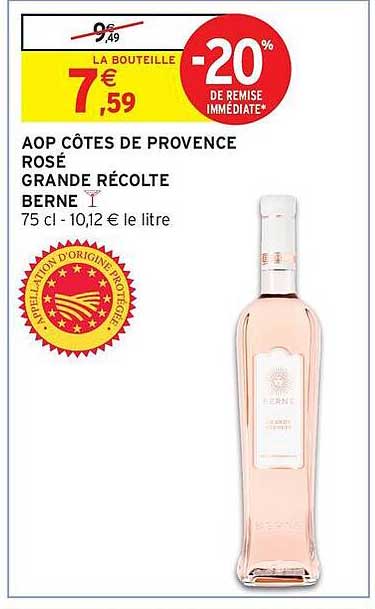 AOP CÔTES DE PROVENCE ROSÉ GRANDE RÉCOLTE BERNE