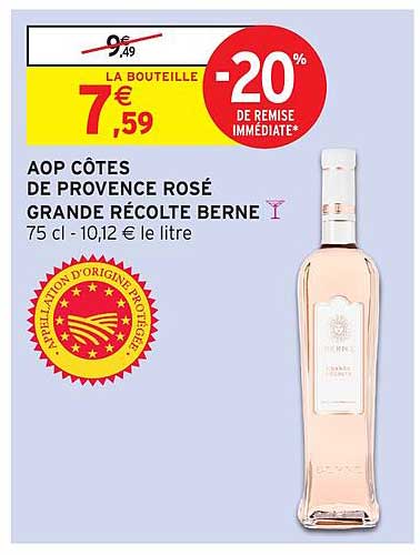 AOP CÔTES DE PROVENCE ROSÉ GRANDE RÉCOLTE BERNE
