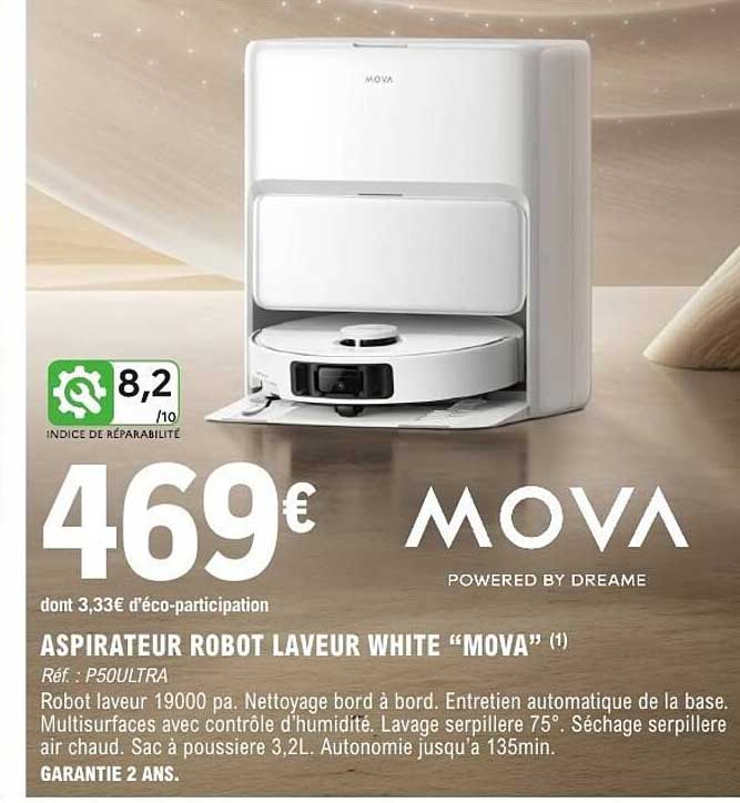 ASPIRATEUR ROBOT LAVEUR WHITE “MOVA”