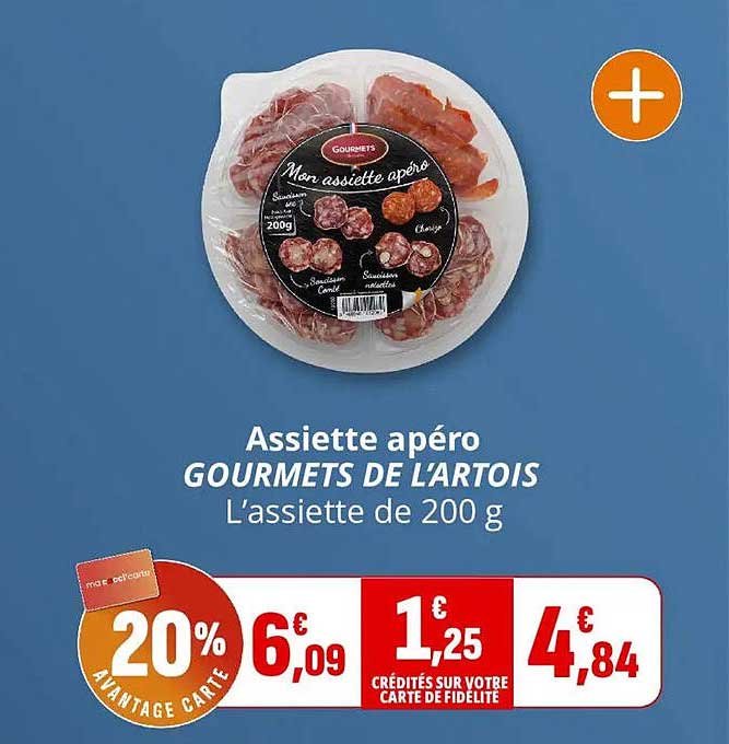 Assiette apéro GOURMETS DE L'ARTOIS L'assiette de 200 g