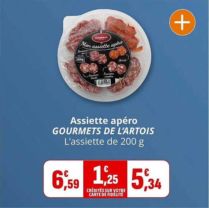 Assiette apéro GOURMETS DE L'ARTOIS L'assiette de 200 g