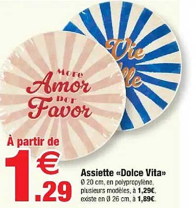 Assiette «Dolce Vita»