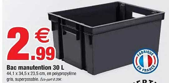 Bac manutention 30 L