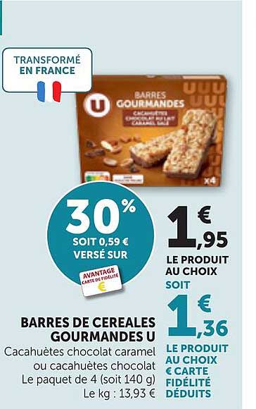 BARRES DE CEREALES GOURMANDES U