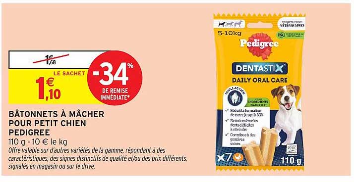 BÂTONNETS À MÂCHER POUR PETIT CHIEN PEDIGREE