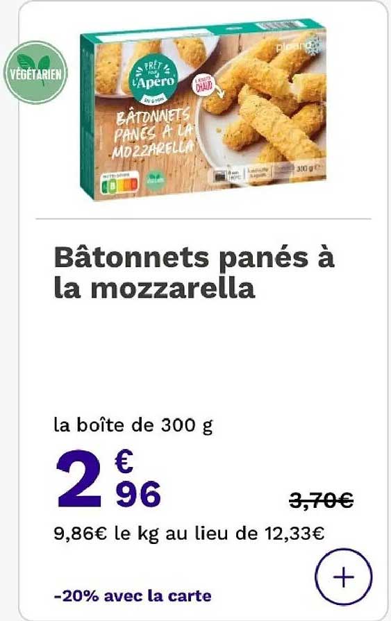 Bâtonnets panés à la mozzarella