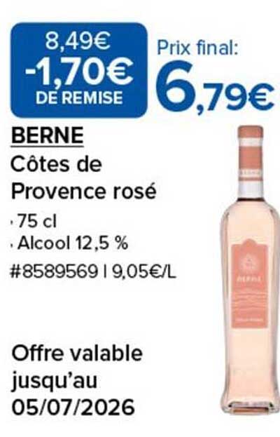 BERNE Côtes de Provence rosé