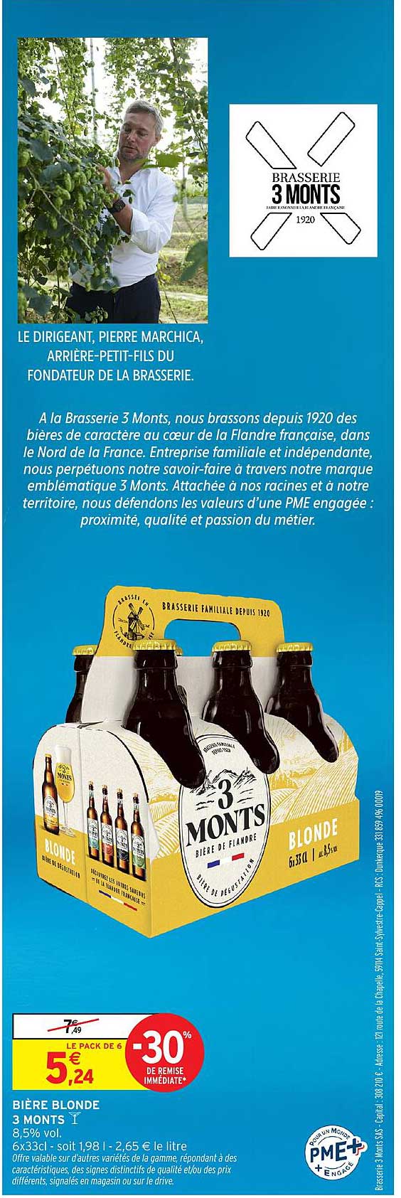 BIÈRE BLONDE 3 MONTS