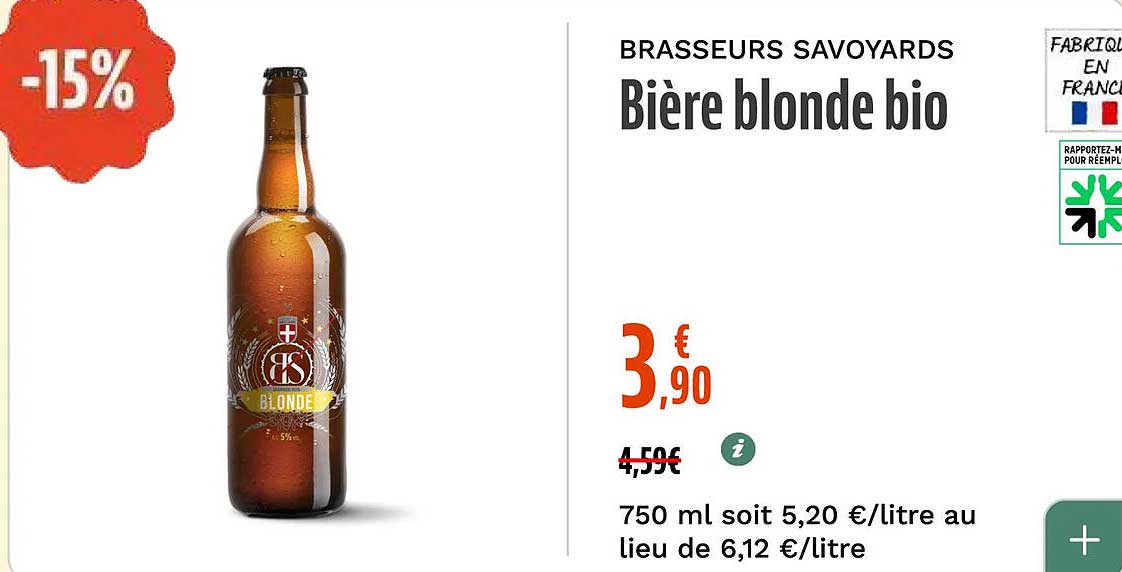 Bière blonde bio
