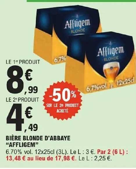 BIÈRE BLONDE D'ABBAYE “AFFLIGEM”