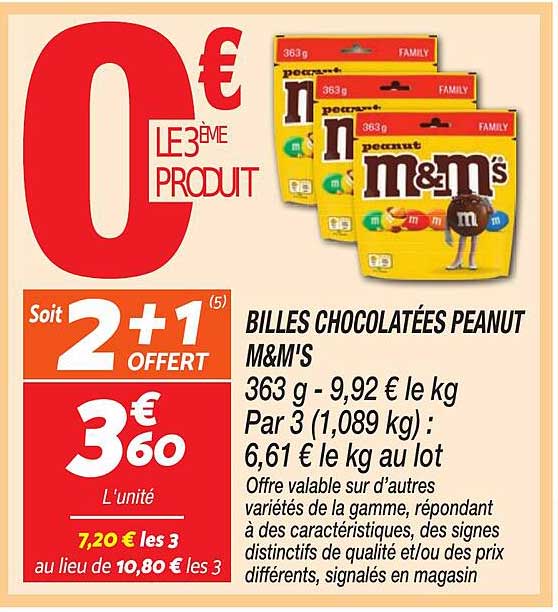 BILLES CHOCOLATÉES PEANUT M&M'S