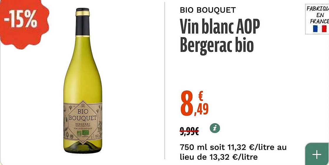 BIO BOUQUET Vin blanc AOP Bergerac bio