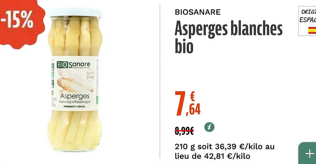 BIOSANARE Asperges blanches bio