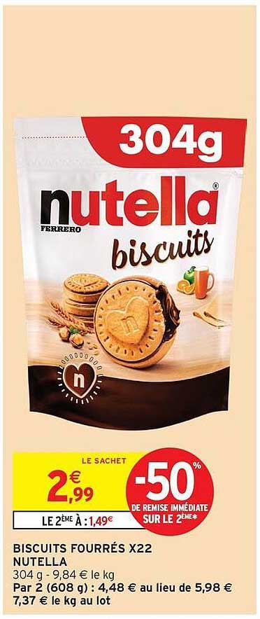 BISCUITS FOURRÉS X22 NUTELLA