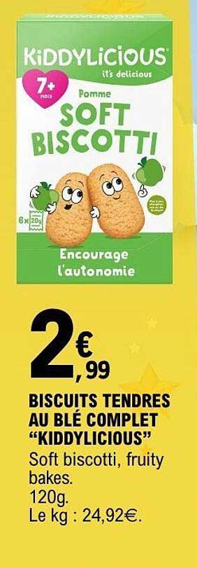 BISCUITS TENDRES AU BLÉ COMPLET “KIDDYLICIOUS”
