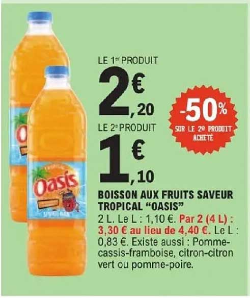 BOISSON AUX FRUITS SAVEUR TROPICAL “OASIS”