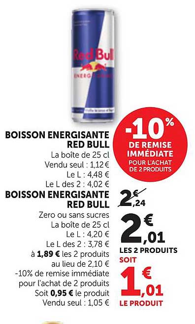BOISSON ENERGISANTE RED BULL