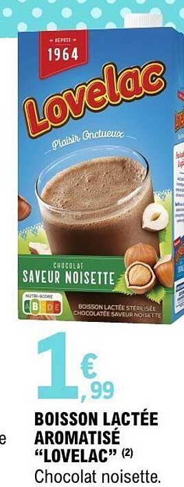 BOISSON LACTÉE AROMATISÉ “LOVELAC” (2) Chocolat noisette.