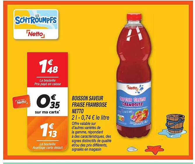 BOISSON SAVEUR FRAISE FRAMBOISE NETTO