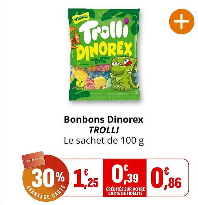 Bonbons Dinorex TROLLI Le sachet de 100 g