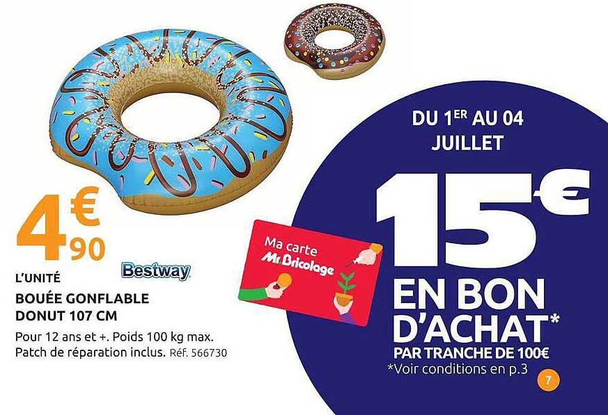BOUÉE GONFLABLE DONUT 107 CM