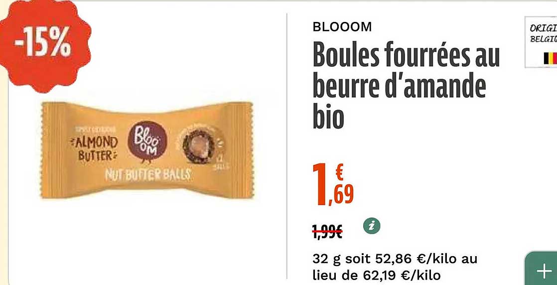 Boules fourrées au beurre d'amande bio