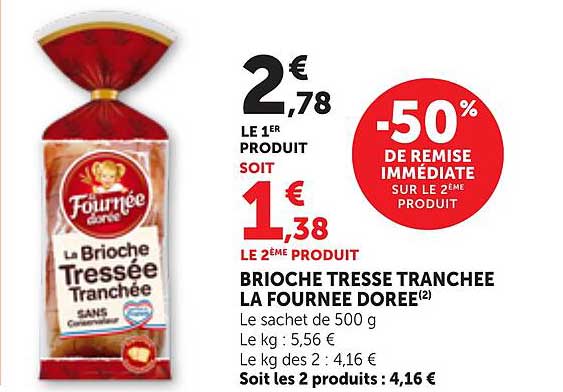 BRIOCHE TRESSE TRANCHEE LA FOURNEE DOREE