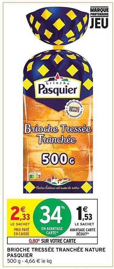 Brioche Tressée Tranchée 500g Pasquier