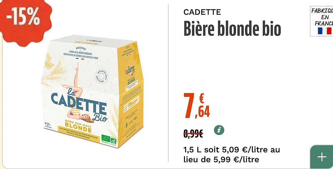 CADETTE Bière blonde bio
