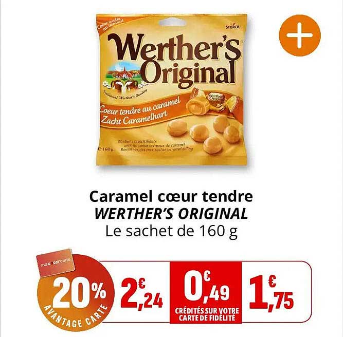 Caramel cœur tendre WERTHER’S ORIGINAL Le sachet de 160 g