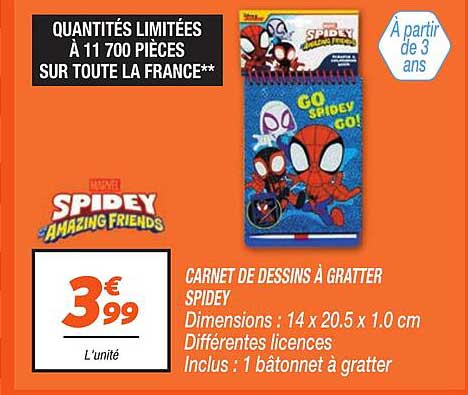 CARNET DE DESSINS À GRATTER SPIDEY
