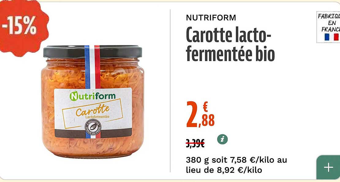 Carotte lacto-fermentée bio
