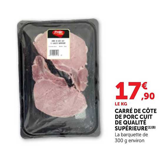 CARRÉ DE CÔTE DE PORC CUIT DE QUALITÉ SUPÉRIEURE