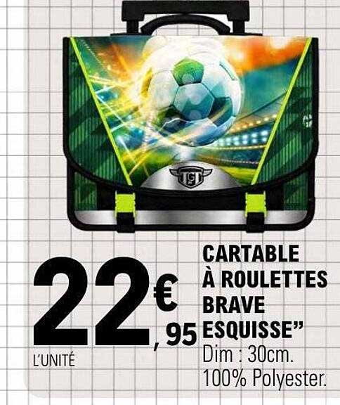 CARTABLE À ROULETTES BRAVE ESQUISSE