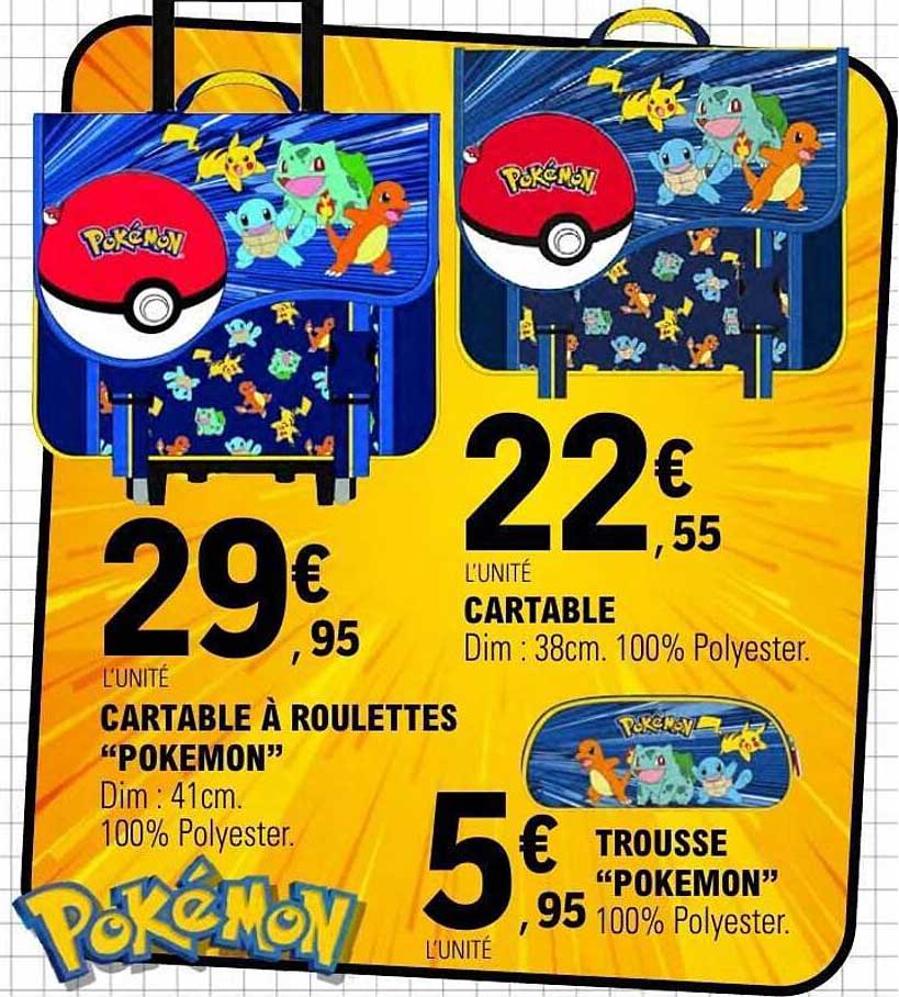 CARTABLE A ROULETTES “POKEMON”