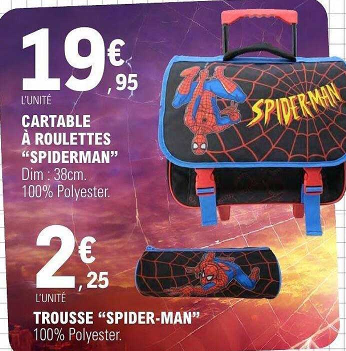 CARTABLE À ROULETTES “SPIDERMAN”