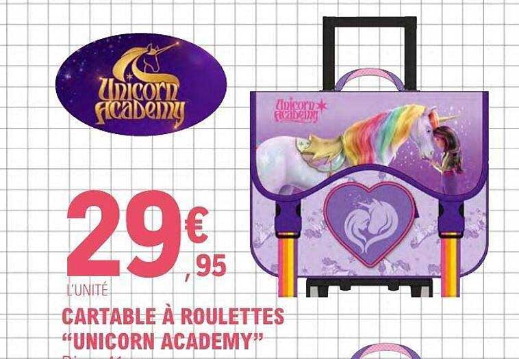 CARTABLE À ROULETTES “UNICORN ACADEMY”