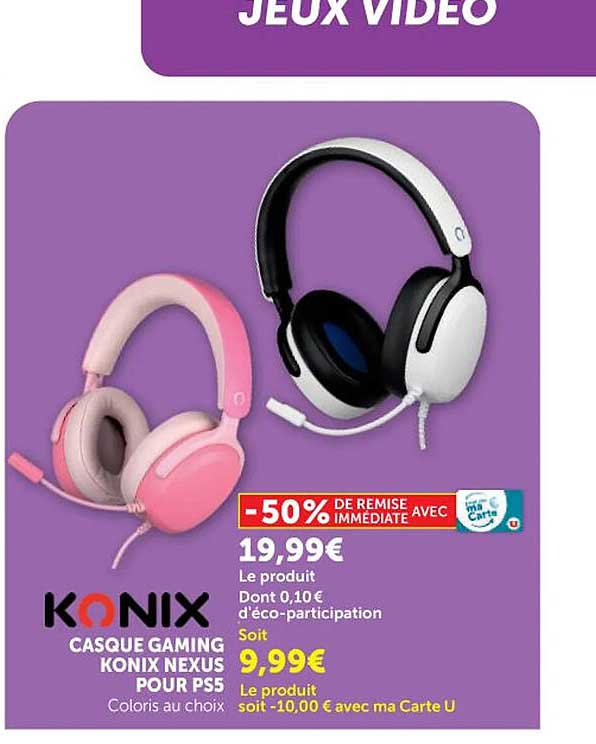 CASQUE GAMING KONIX NEXUS POUR PS5