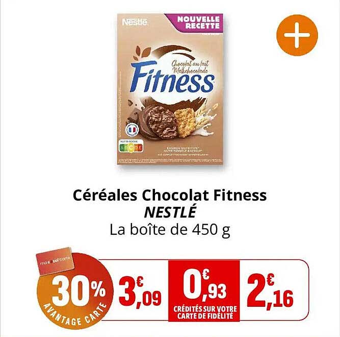 Céréales Chocolat Fitness NESTLÉ La boîte de 450 g