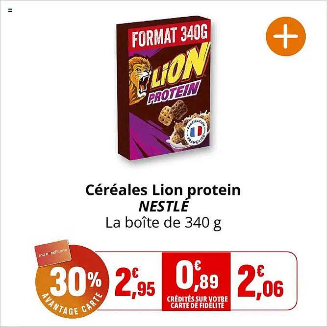 Céréales Lion protein NESTLÉ La boîte de 340 g