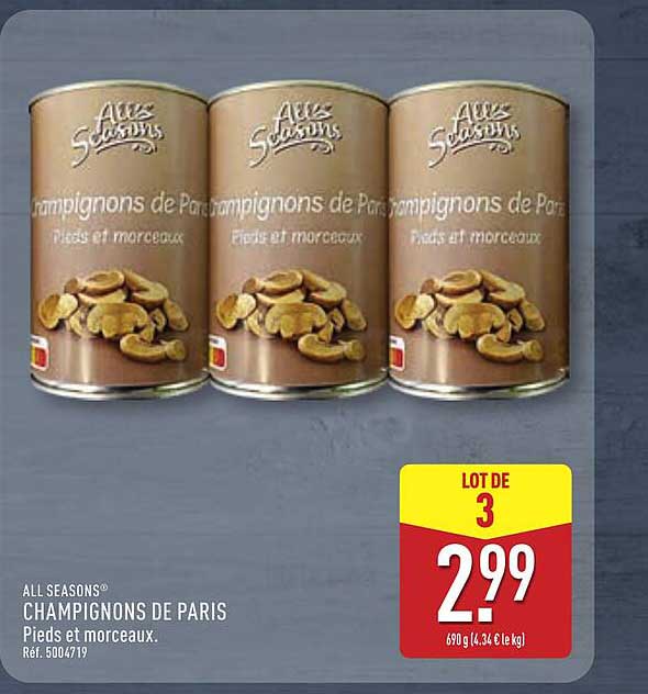 CHAMPIGNONS DE PARIS Pieds et morceaux