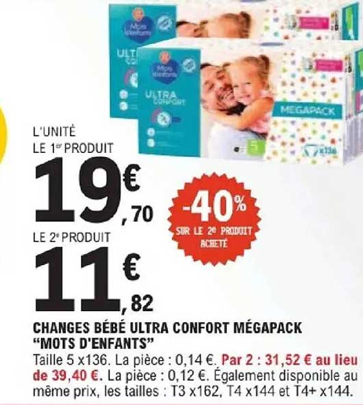 CHANGES BÉBÉ ULTRA CONFORT MÉGAPACK “MOTS D'ENFANTS”