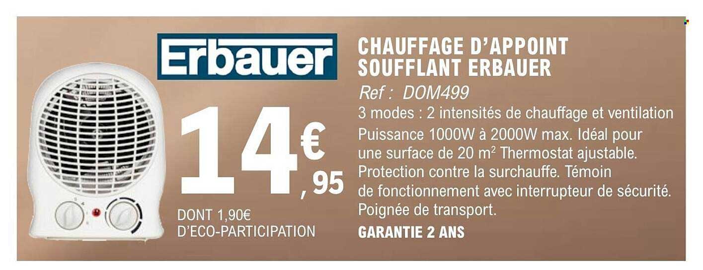 CHAUFFAGE D’APPOINT SOUFFLANT ERBAUER