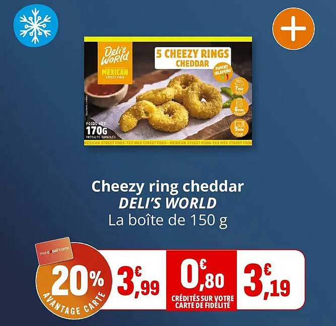 Cheezy ring cheddar DELI'S WORLD La boîte de 150 g